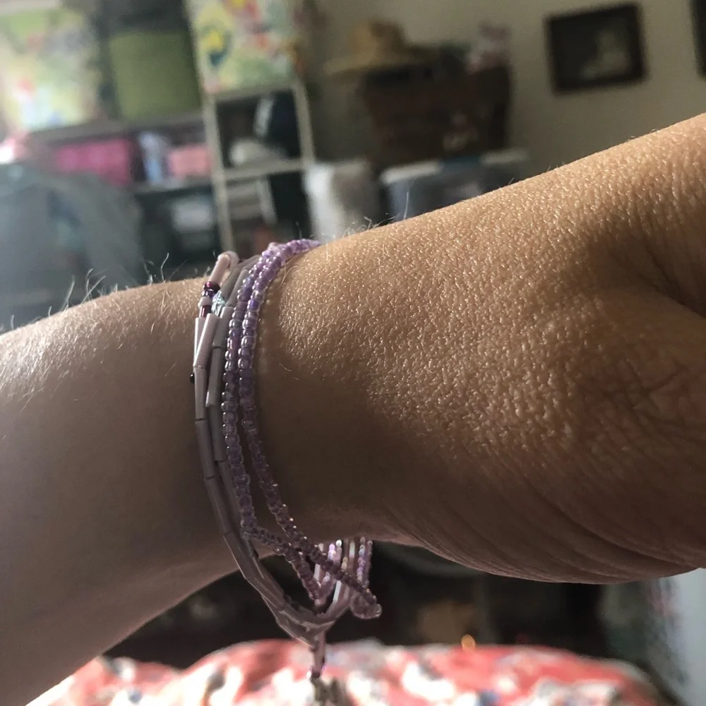Purple Beaded Bracelet set